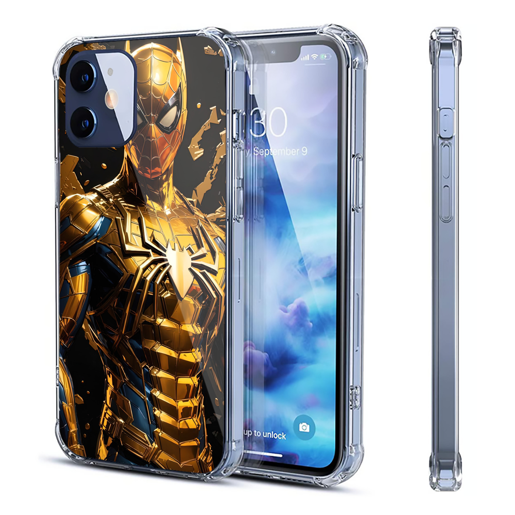 （画像用） Spider Man スパイダーマン 【iPhone 12シリーズ対応】透明スマホケース（クリアソフトケース）